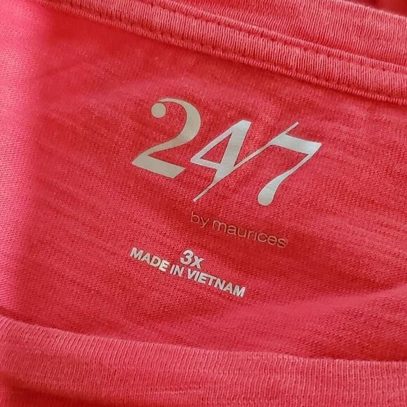 Maurices 24/7 3x Plus Pink SS T-Shirt - Picture 5 of 7